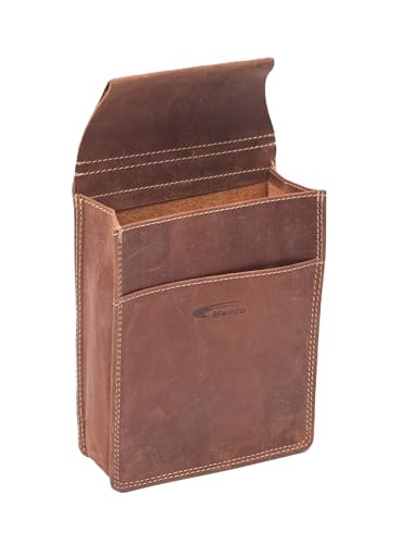 Menzo Kellnerholster aus echtem Büffelleder – Handgefertigtes Halfter für Kellnerbörsen – Holster mit Zusatzfach – Gastronomie-Zubehör für Damen & Herren (deltabraun) von Menzo