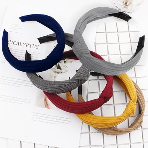 MeoZynxadril 6 Stück Haarreifen Set, Haarreif Damen, Breit, Rutschfest Haarreifen, Modisch, Stirnband Damen Verdrehte, Für Frauen, Mädchen, den Täglichen Gebrauch, den Urlaub von MeoZynxadril