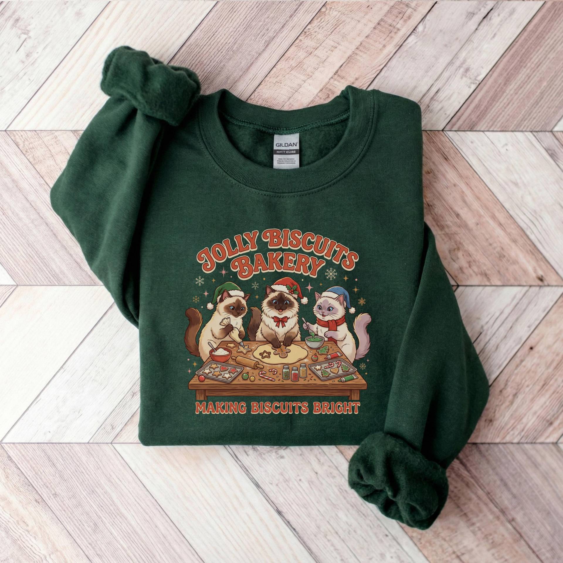 Jolly Kekse Bäckerei Weihnachten Sweatshirt Ragdoll Katzen Geschenke Für Katzenmutter Katzenpapa Katzenbesitzer Urlaub Backen Süßes Lustiges von MeowMeowManor