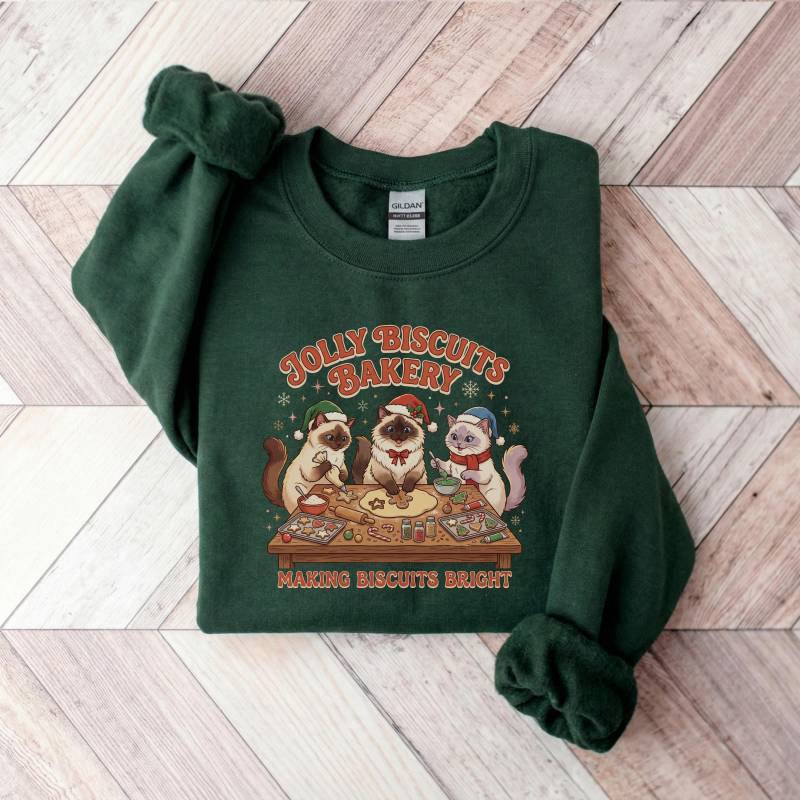 Jolly Kekse Bäckerei Weihnachten Sweatshirt Ragdoll Katzen Geschenke Für Katzenmutter Katzenpapa Katzenbesitzer Urlaub Backen Süßes Lustiges von MeowMeowManor