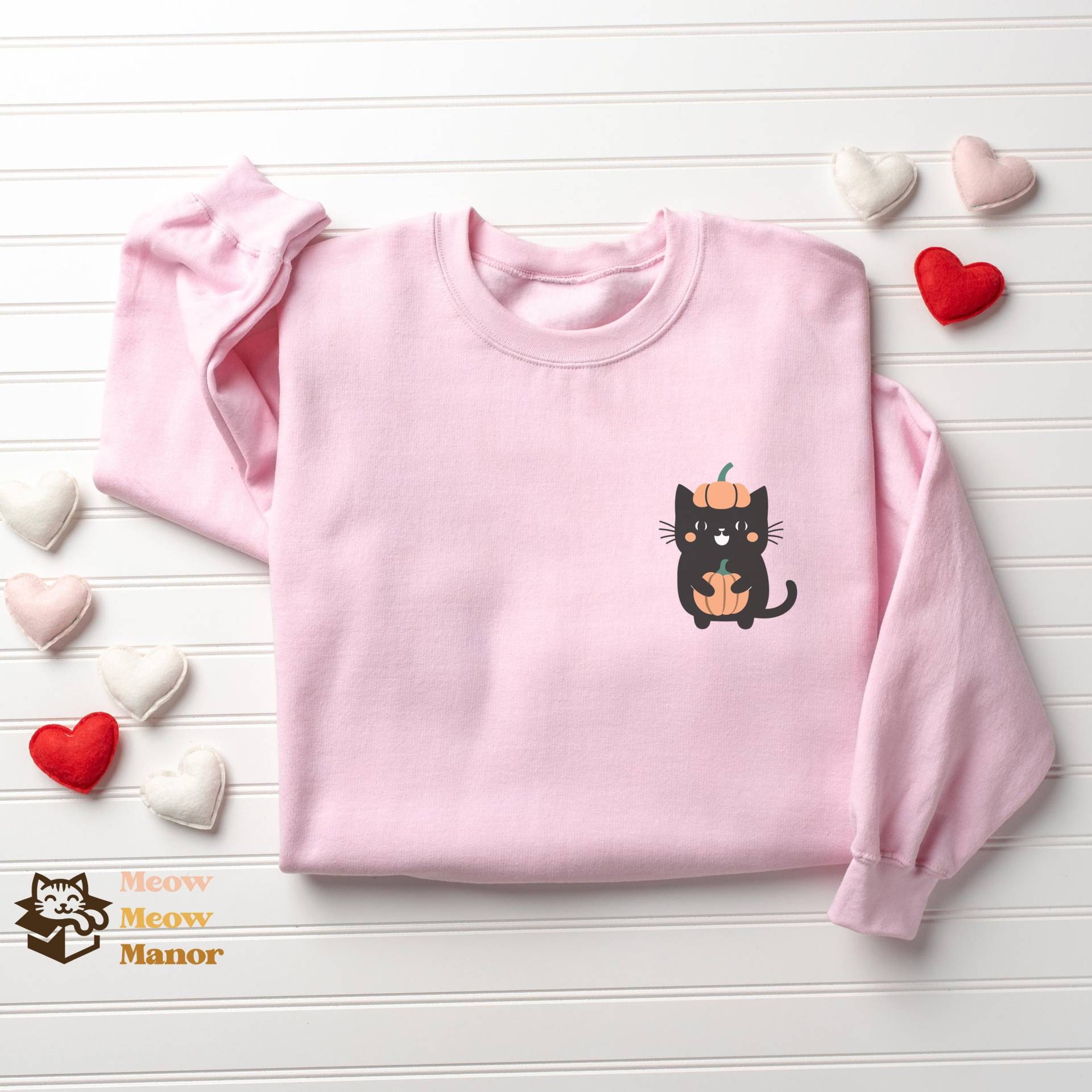 Süßer Kawaii Kürbis Katze Halloween Pullover, Katzenliebhaber Sweatshirt, Kitty Herbst Rundhalsausschnitt, Katzenbesitzer Geschenke, Geschenk Für von MeowMeowManor