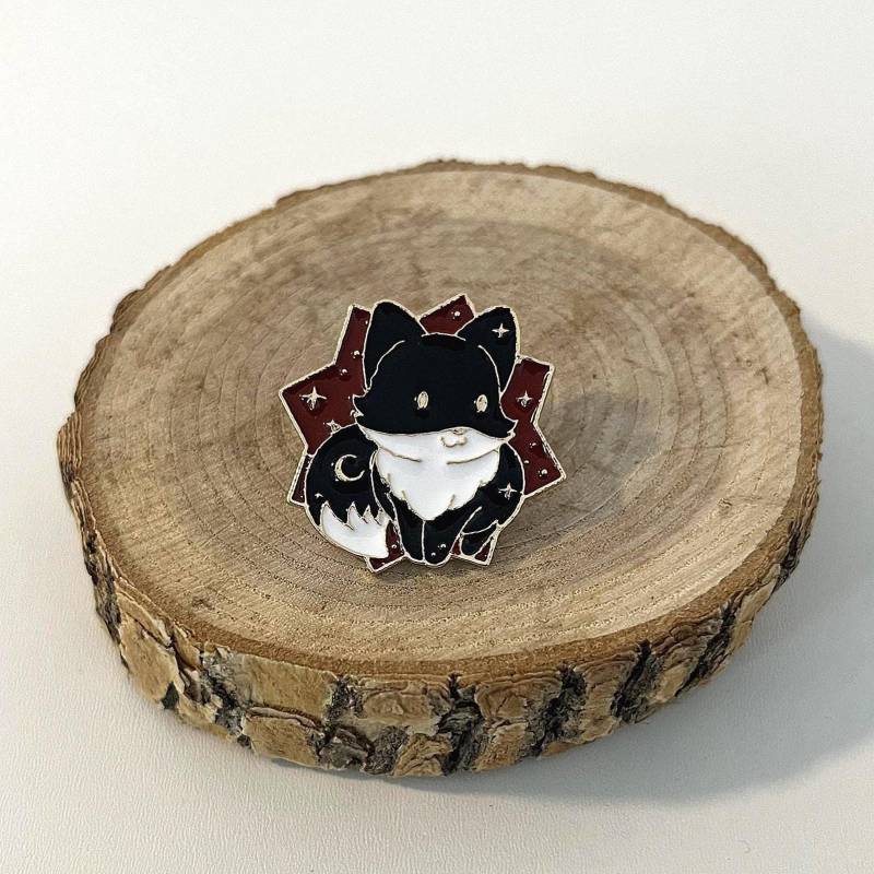 Enamel Pin "Celestial Cat" | Starry Cat With Moon Meowpins Gift Idea von MeowPins