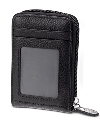 Meowoo Kreditkartenetui für Damen und Herren RFID Wallets Schutzhülle Karte RFID Schutz,Reißverschlussetui 14 Fächer Kartenetui(Type 5-Schwarz) von Meowoo