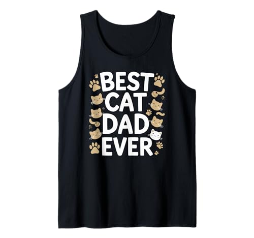 Herren Best Cat Dad Ever Lustiges Katzengesichter und Pfoten Tank Top Herren Best Cat Dad Ever Lustiges Katzengesichter und Pfoten Tank Top von Meowtastic Humor for Proud Cat Dads