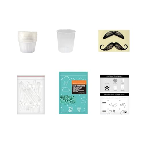 Nasenwachs Set, Nose Wax Kits Mit 50g Wachss, 10 Pappbecher, 20 Wachsapplikator, 1 Messbecher - Sicher Und Ungiftig | Sicheres Wachsset Für Nasenhaare Für Männer Und Frauen von Mequou