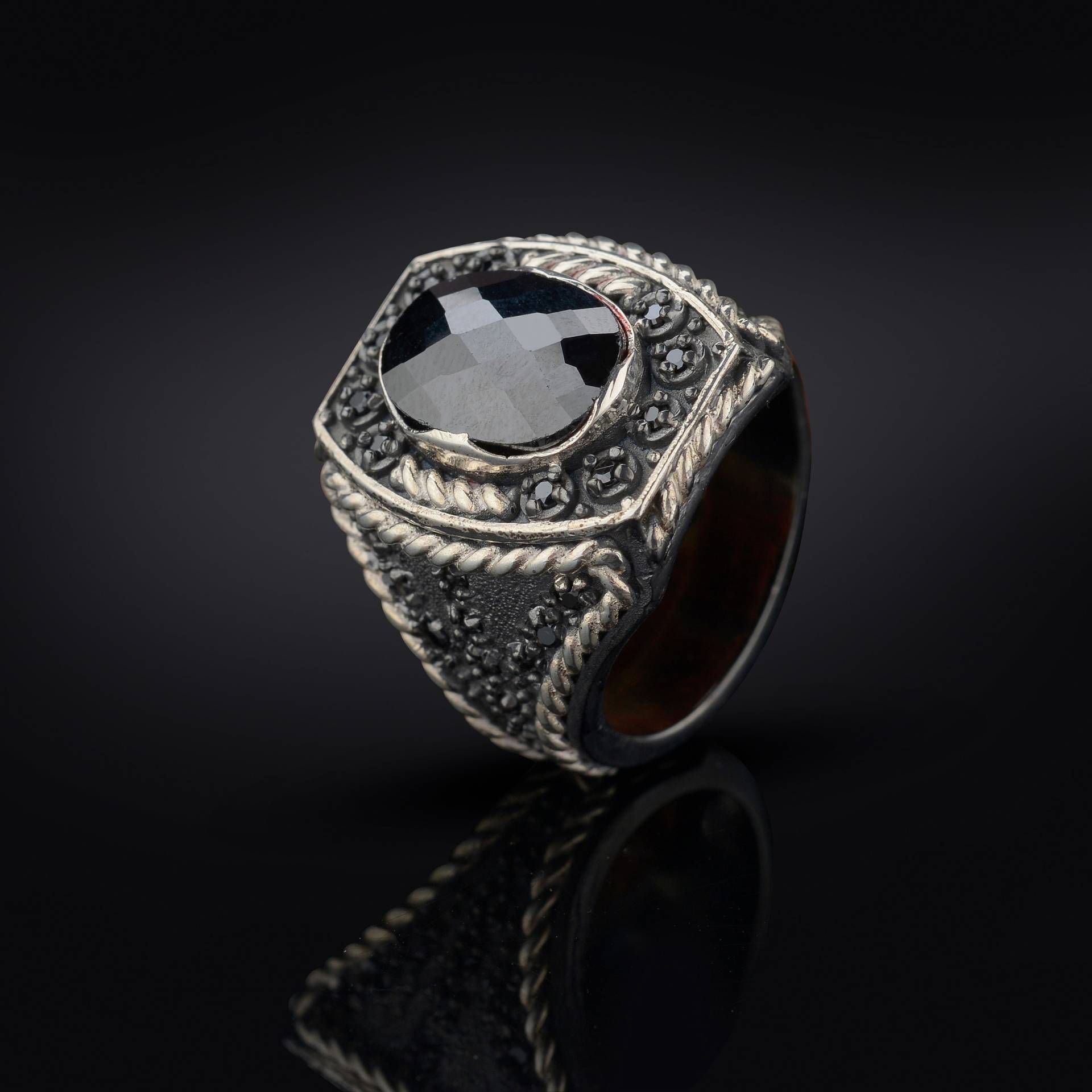 Antik Männer Ring, Einzigartiger Oxidierter Herren Sterling Silber Handgemachter Ring Mann, Geschenk Für Ihn, Schmuck von MerSilverCo
