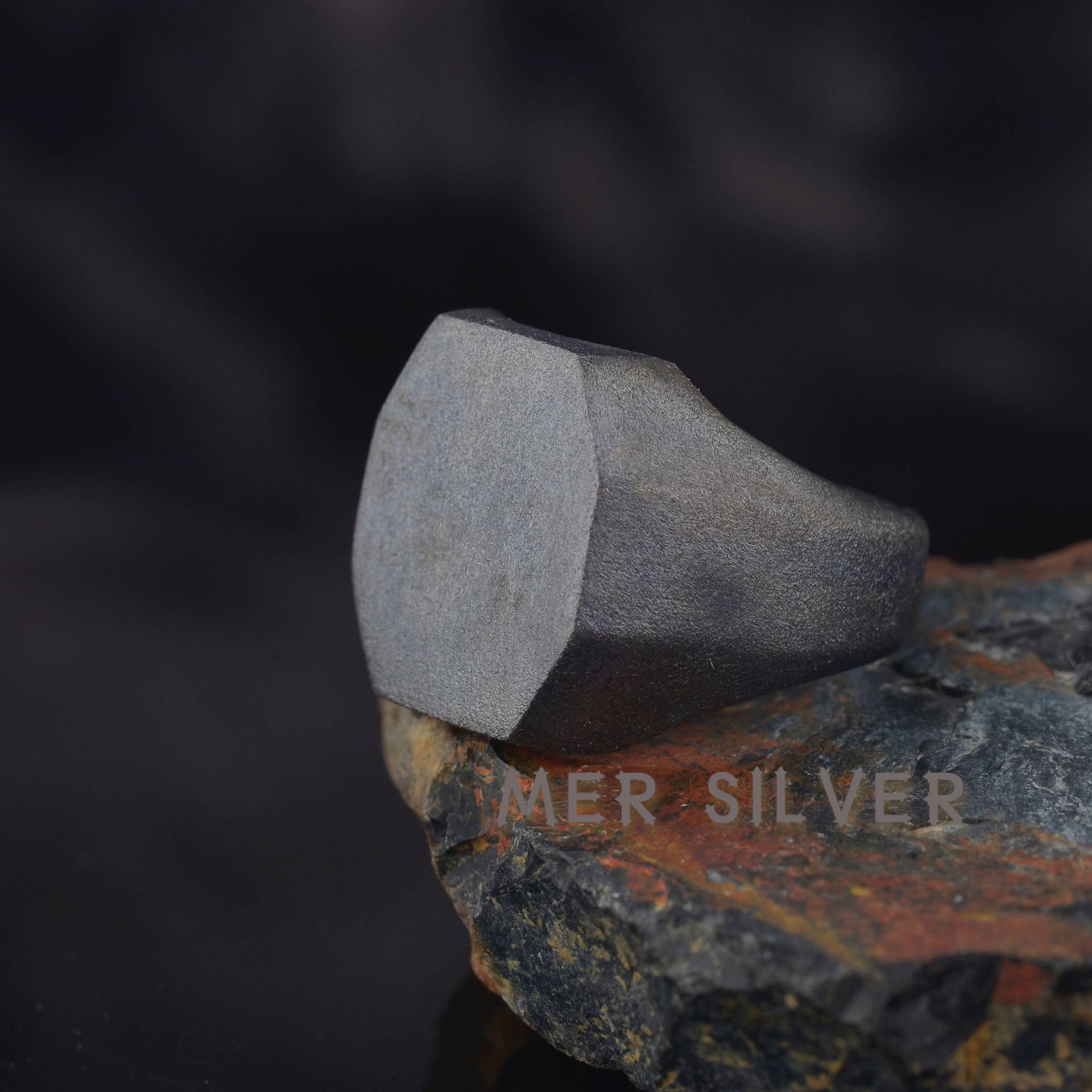 Antiker Herrenring, Einzigartiger Oxidierter Sterling Silberring, Ring, Handgemachter Geschenk Für Ihn, Herrenschmuck von MerSilverCo