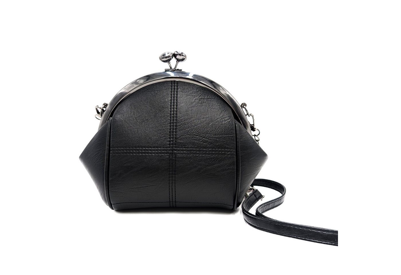 Mera Vellon Handtasche Damen Schultertasche "Varela" Umhängetasche mit Clipverschluss, Veganes Leder mit praktischem Clipverschluss von Mera Vellon