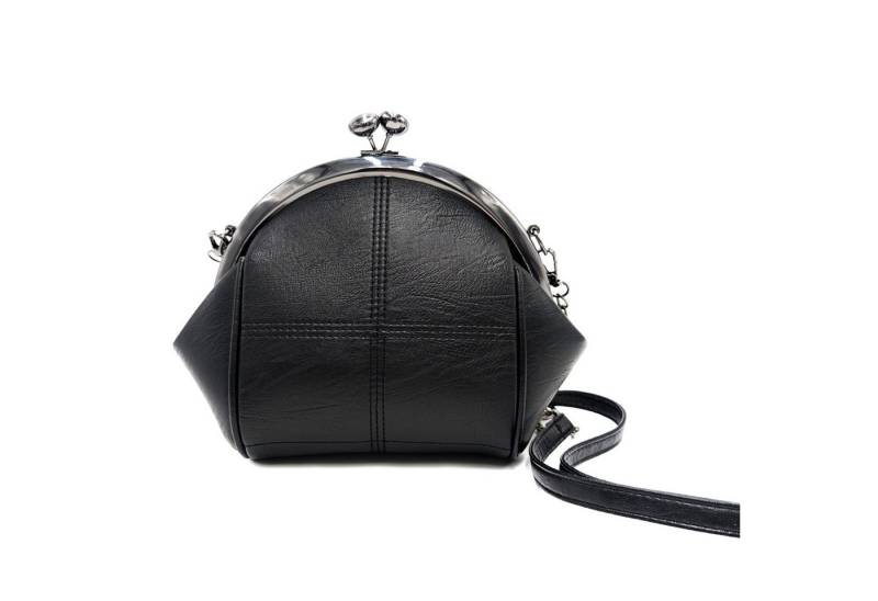 Mera Vellon Handtasche Damen Schultertasche "Varela" Umhängetasche mit Clipverschluss, Veganes Leder mit praktischem Clipverschluss von Mera Vellon