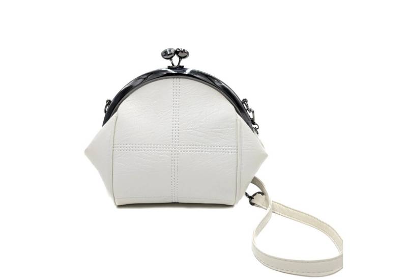 Mera Vellon Handtasche Damen Schultertasche "Varela" Umhängetasche mit Clipverschluss, Veganes Leder mit praktischem Clipverschluss von Mera Vellon