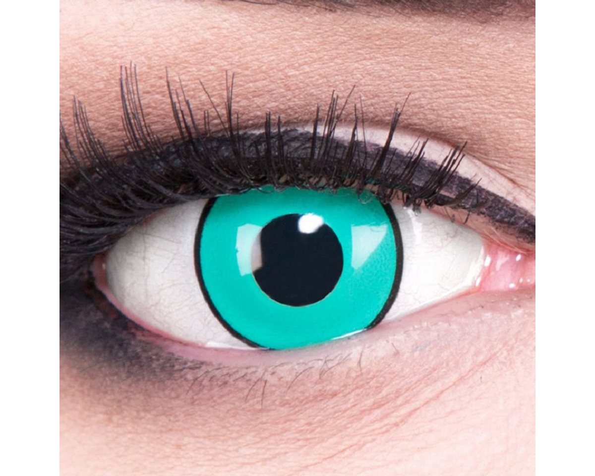MeralenS Jahreslinsen 1 Paar Farbige Anime Sharingan Kontaktlinsen Gaara in türkis schwarz von MeralenS