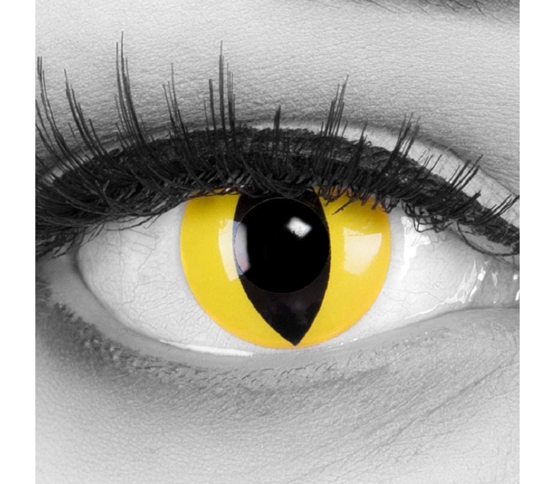MeralenS Jahreslinsen Farbige Cat Eye Yellow Kontaktlinsen - Ohne Stärke für Cosplays von MeralenS