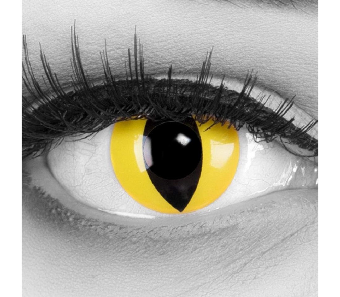 MeralenS Jahreslinsen Farbige Cat Eye Yellow Kontaktlinsen - mit/Ohne Stärke für Cosplays von MeralenS