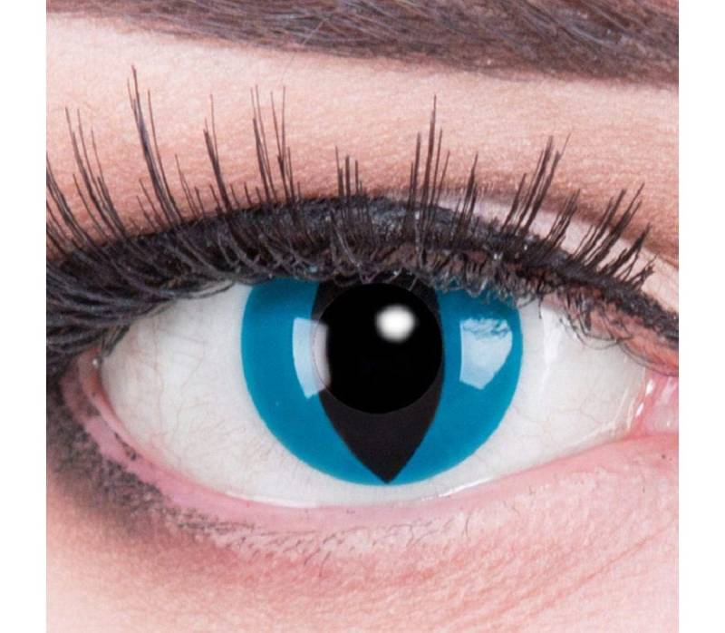 MeralenS Jahreslinsen blaue 'Mystic Cat' Manga Fun Linsen 1 Paar. Halloween & Cosplay von MeralenS