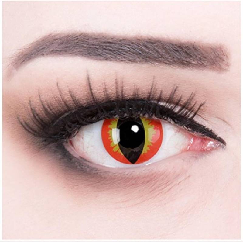 MeralenS Jahreslinsen orangene 'Dragon Eye' Manga Fun Linsen 1 Paar. Halloween & Cosplay von MeralenS