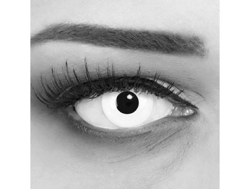 MeralenS Monatslinsen Farbige Zombie Kontaktlinsen mit/ohne Sehstärke 'White Out' weiß von MeralenS