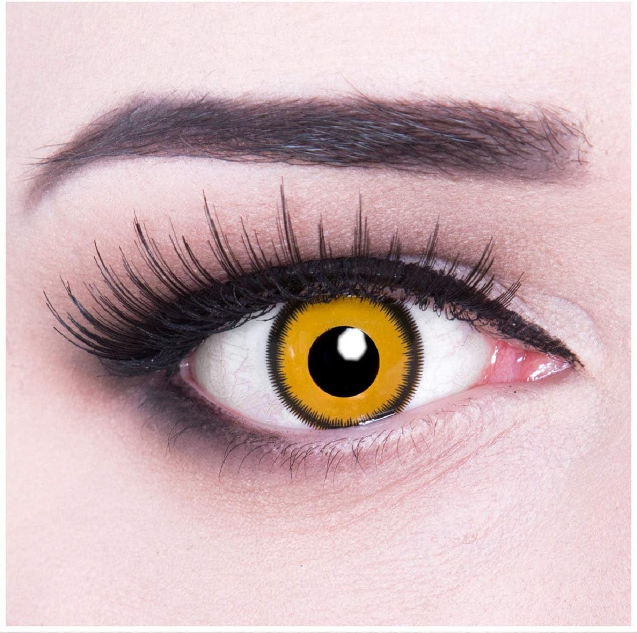 MeralenS Motivlinsen Gelbe 'Lunatic Sun' Manga Fun Linsen 1 Paar mit/ohne Stärke. von MeralenS