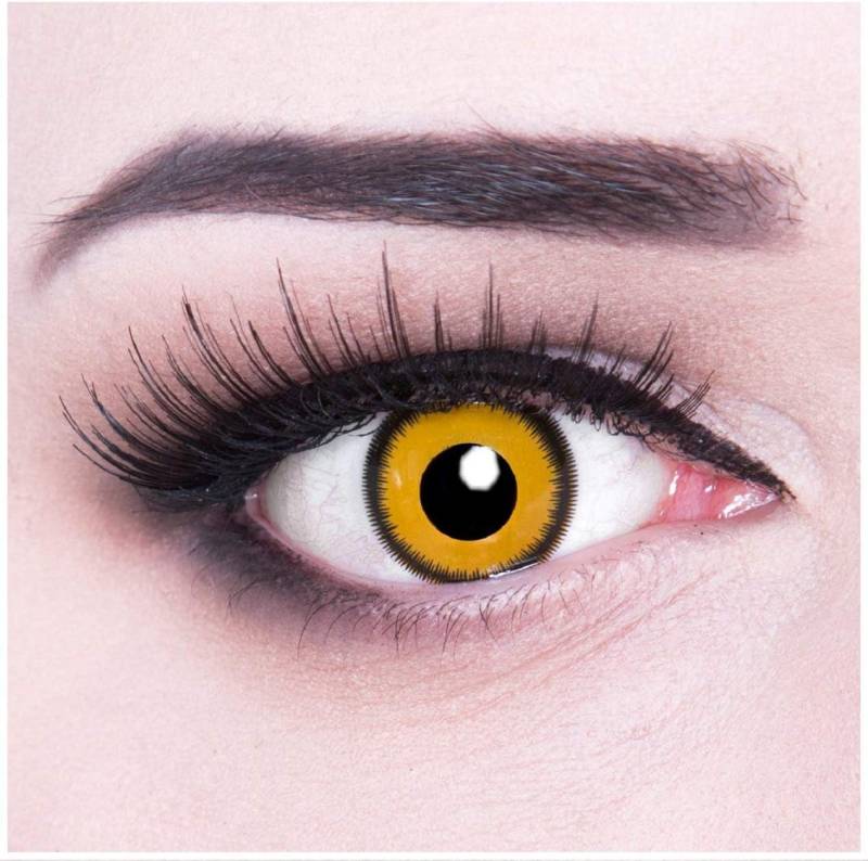 MeralenS Motivlinsen Gelbe 'Lunatic Sun' Manga Fun Linsen 1 Paar mit/ohne Stärke. von MeralenS