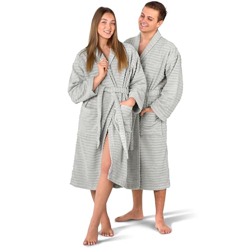 Merana OSLO Bademantel Unisex | kuschelweicher und saugstarker Bademantel für Herren und Damen mit Schalkragen | Frottier Luxus Qualität | 100% Baumwolle | Oeko-TEX | Premium Hotelqualität 400 GSM von Merana