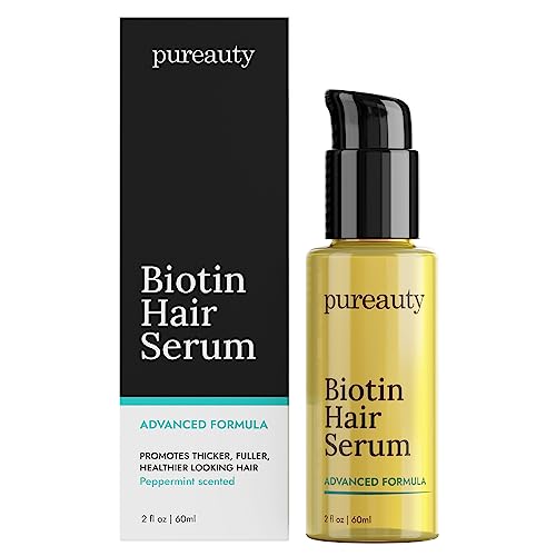 Biotin Hair Growth Serum Fortgeschrittene topische Formel für gesundes, kräftiges Haar Geeignet für Männer und Frauen aller Haartypen Unterstützung bei Haarausfall von Meraz Pureauty Naturals