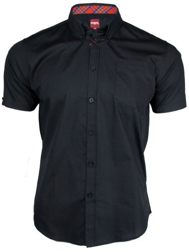 Merc London Herren Regular Fit Smoking Hemd, Gr. Large, Schwarz von merc