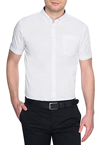 Merc London Herren Regular Fit Smoking Hemd, Weiß (White), M von Merc