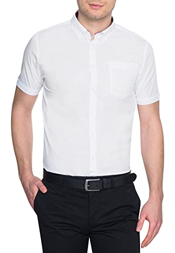 Merc London Herren Regular Fit Smoking Hemd, Weiß (White), M von merc