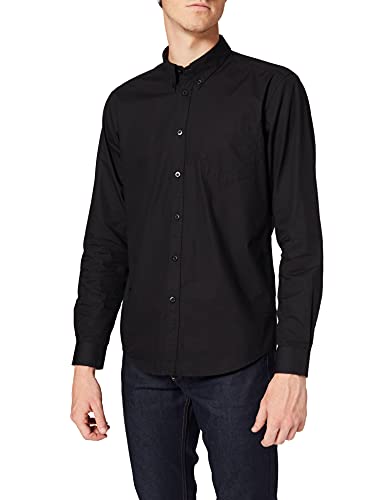 Merc of London Herren Albin, Shirt Smoking Hemd, Schwarz (Black), Large (Herstellergröße: L) von merc