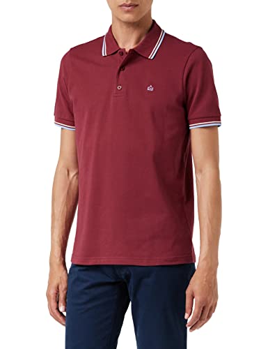 Merc of London Herren Card – Polo – Uni – kurzärmlig – Gr. X-Large, Rouge (Claret/Harmony) von Merc