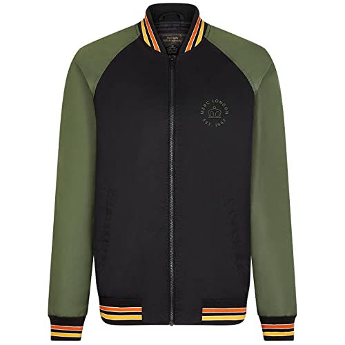 Merc of London Herren Gibson Varsity Jacket, Schwarz, L von merc