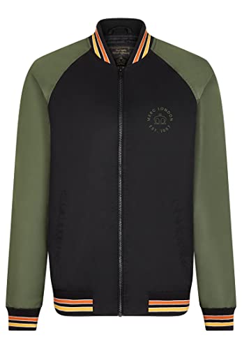 Merc of London Herren Gibson Varsity Jacket, Schwarz, M von merc