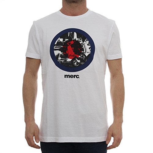 Merc of London Herren T-Shirt GRANVILLE, T-Shirt, Blanc (White), Large (Herstellergröße: L) von merc