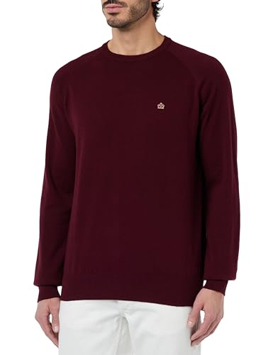 Merc Herren Berty Cashmere Blend Jumper Sweater Pullover, Burgunderrot, Small von Merc