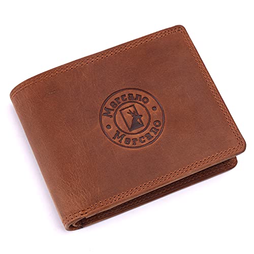 MERCANO Premium Vintage Echtleder Herren Geldbeutel Hell-Braun mit RFID-Schutz I inkl. Geschenkbox, Portemonnaie für Männer mit Kartenfächern und Münzfach, Geldbörse Brieftasche Portmonee von MERCANO