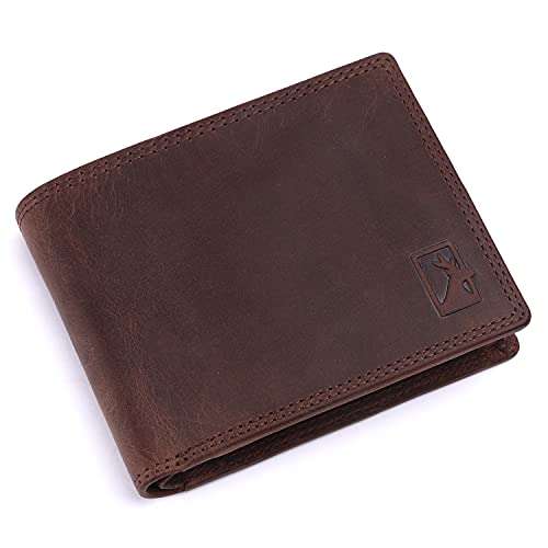 MERCANO® Geldbörse aus Leder mit RFID-Schutz | Geldbeutel mit geschützten Kartenfächern | aus hochwertigem Leder, mit Münzfach und Kreditkartenschutz (Braun) von MERCANO