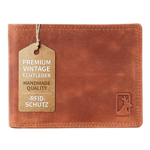 MERCANO® Geldbörse aus Leder mit RFID-Schutz | Geldbeutel mit geschützten Kartenfächern | aus hochwertigem Leder, mit Münzfach und Kreditkartenschutz (Hell Braun) von MERCANO