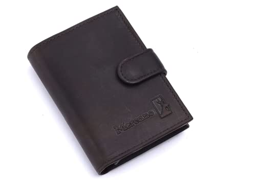 MERCANO Premium Vintage Echtleder Herren Slim-Wallet Braun mit RFID-Schutz I inkl. Geschenkbox, Portemonnaie für Männer mit Kartenfächern und Münzfach, Geldbörse Brieftasche Geldtasche Portmonee von MERCANO