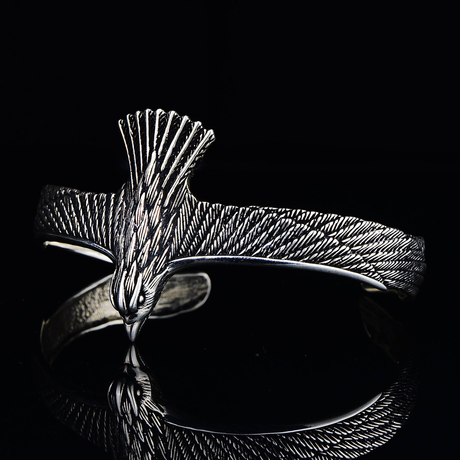 Falken Armband , Sterling Silber Verstellbares Tier Wild Life Hawk von MercansilverTR