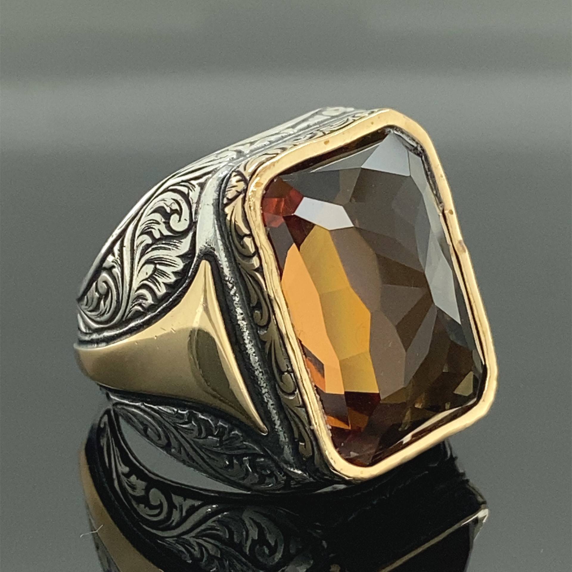 Herren Ring, Sultanit Stein Zultanit Edelstein Turkısh Handarbeit 925K Sterling Silber Geschenk Für Ihn von MercansilverTR