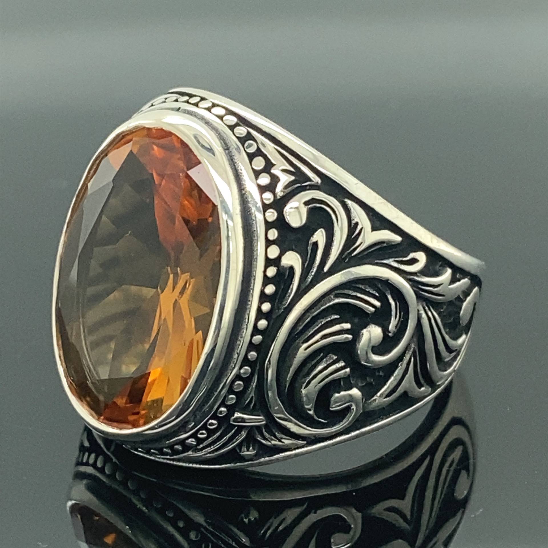 Herren Ring , Natürlicher Zultanit Edelstein Sultanit Stein Turkısh Handgefertigter 925K Sterling Silber Geschenk Für Ihn von MercansilverTR