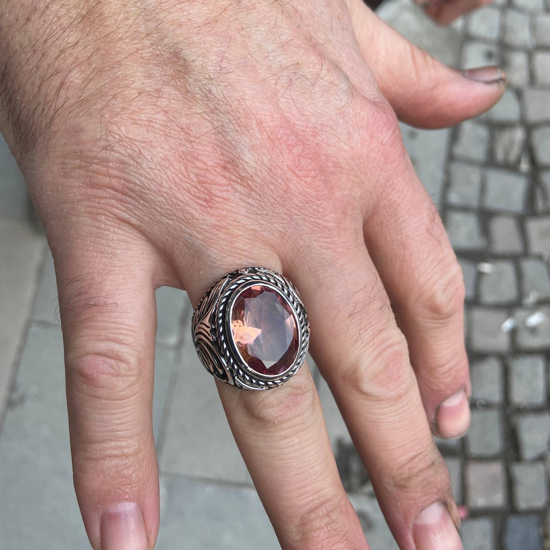 Silber Natürlicher Zultanit Edelstein Ring, Turkısh Handarbeit 925K Sterling Geschenk Für Ihn von MercansilverTR