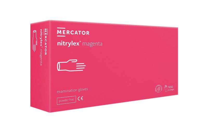 Mercator Einweghandschuhe Nitrilhandschuhe NITRYLEX Magenta Einweghandschuhe Puderfrei von Mercator