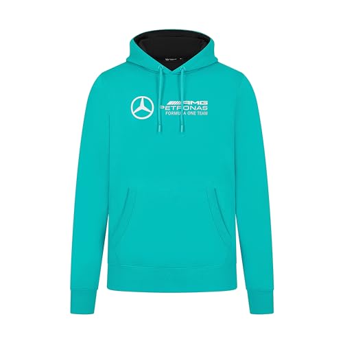 MERCEDES AMG PETRONAS F1 Herren Kapuzenpulli mit großer 3D-Teamlogo-Ausführung - Ultramarinblau - Größe: S von Mercedes AMG Petronas