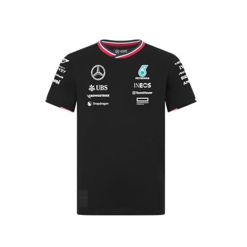 MERCEDES AMG PETRONAS F1 Kinder 2024 Team Tshirt - Schwarz - Größe: 164 von Mercedes AMG Petronas
