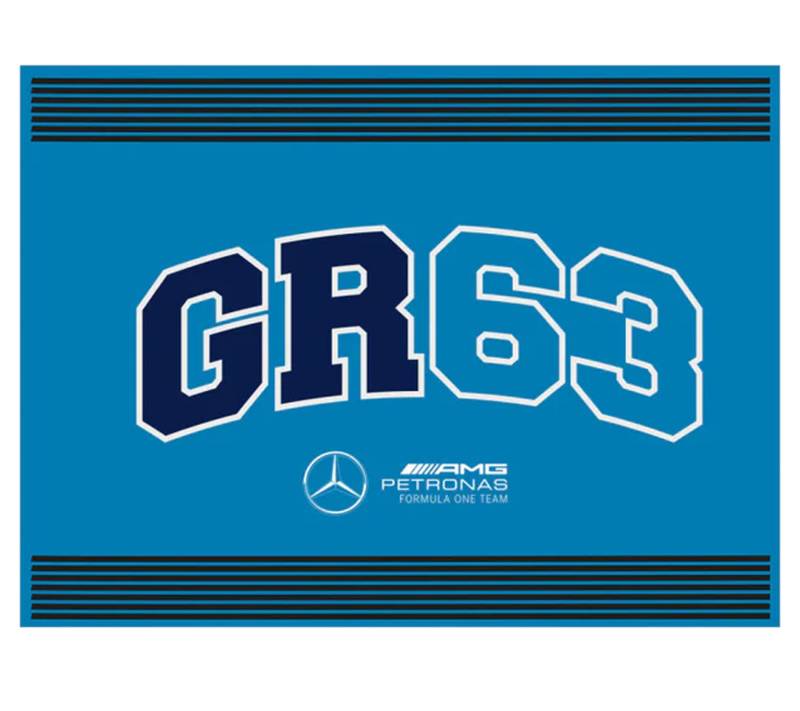 Mercedes-Benz AMG PETRONAS Flagge George Russel 90x120cm Fan-Artikel Formel-1 Fahne 701222356 001 Blau von Mercedes-Benz