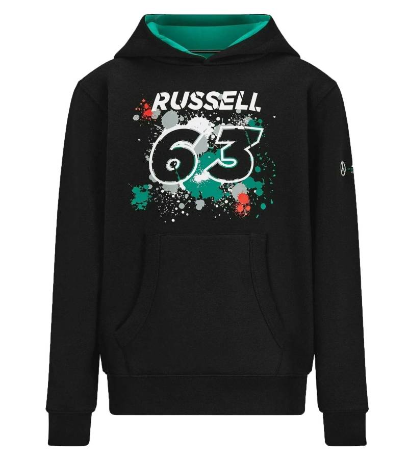 Mercedes-Benz AMG Petronas F1 George Russell Hoodie nachhaltiges Mädchen und Jungen Kapuzen-Sweatshirt Formel 1 701220864 001 Schwarz von Mercedes-Benz