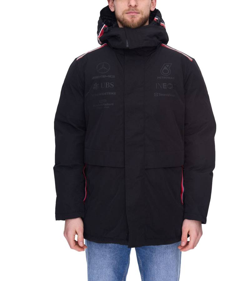 Mercedes-Benz MAPF1 Herren F1 Petronas AMG Herbst-Mantel mit abnehmbarer Kapuze Winter-Jacke mit wärmender THERMORE-Isolationsschicht Übergangs-Jacke 701223429 001 Schwarz von Mercedes-Benz