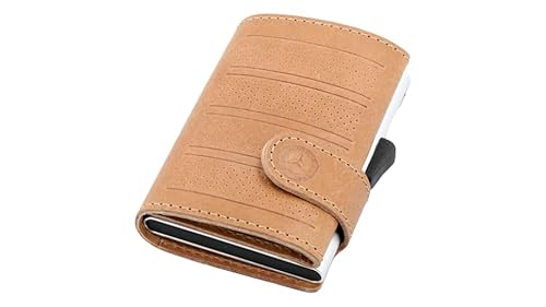 Mercedes Mini Leder Geldbörse Farbe Cognac braun RFID geschützt Rindsleder von Mercedes-Benz