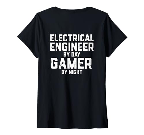 Damen Elektroingenieur Gamer T-Shirt mit V-Ausschnitt von Merch For Gamers