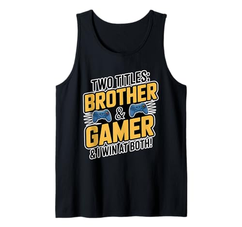 Herren Brother & Gamer I gewinne bei Both Fun Sibling Christmas Gaming Tank Top von Merch For Gamers